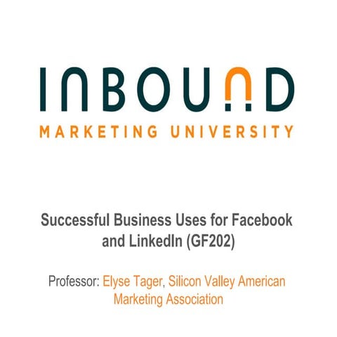 #4 IMU: Successful Business Uses for Facebook and LinkedIn (GF202)