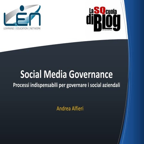 Social Media Governance - Processi, persone e politiche