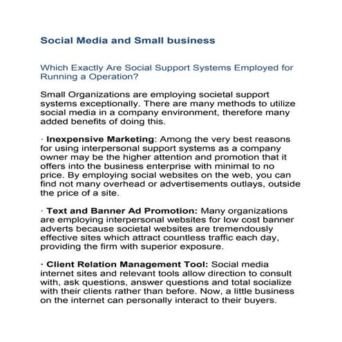 Social media guide for small business