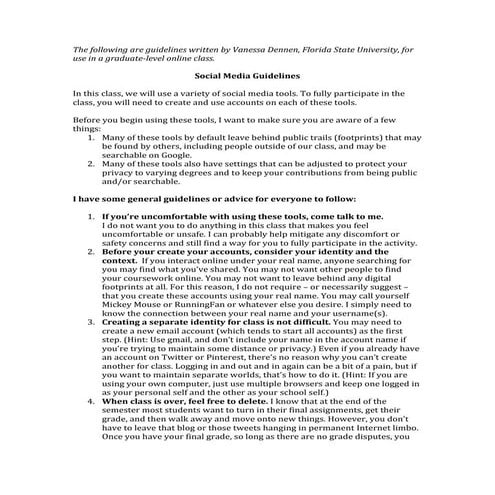 Social Media Guidelines