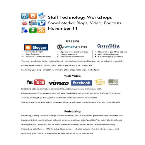 Social Media Handout