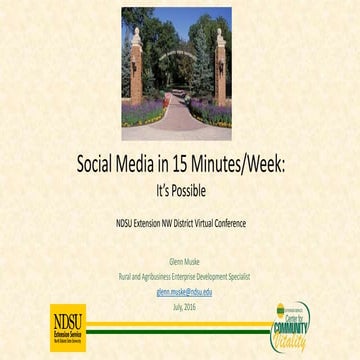 Social media in 15 min per week 081616