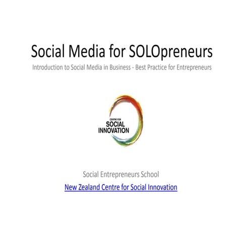 Social Media in Business - Best Practice for Entrepreneurs