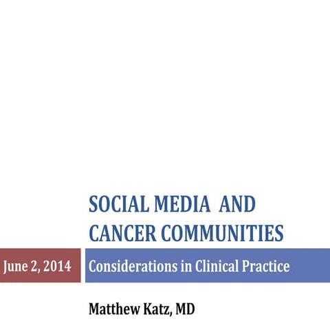 Social media and cancer communities