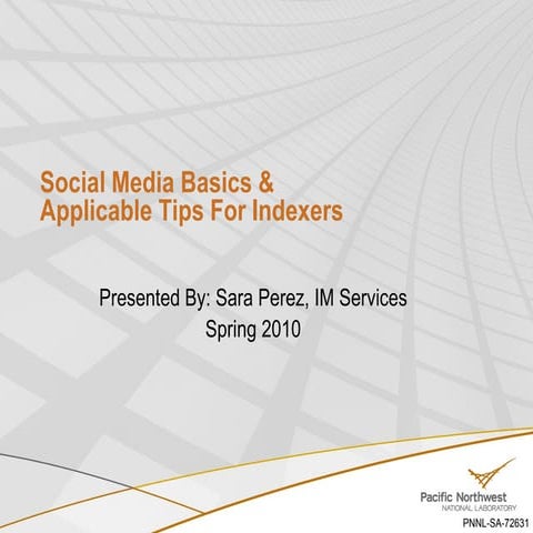 Social Media Basics & Application (for Indexers)