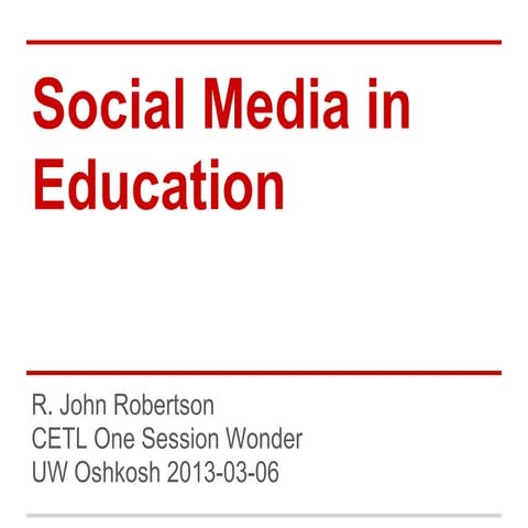 Social media in education