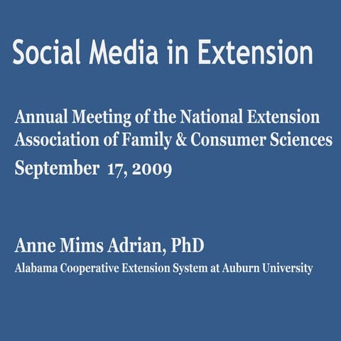 Socialmedia in Extension