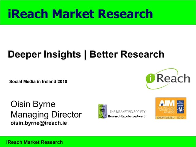 Social media in Ireland Overview PPT