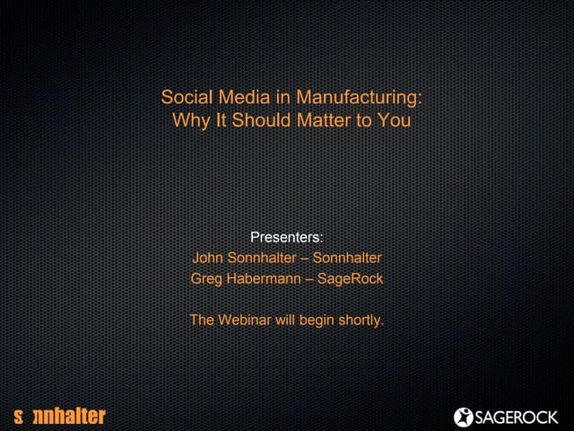Webinar: Social Media In Manufacturing