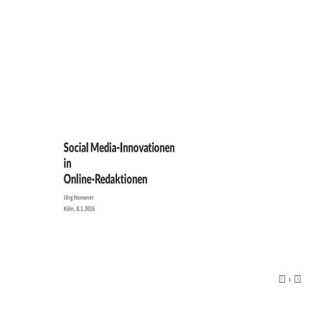 Social Media-Innovationen in Redaktionen