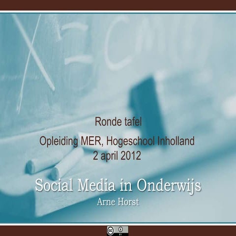 Social media in onderwijs, Opleiding MER