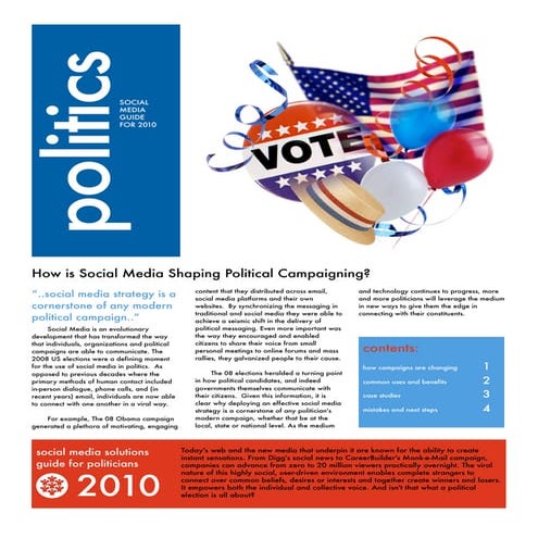 Social media in politics 2010