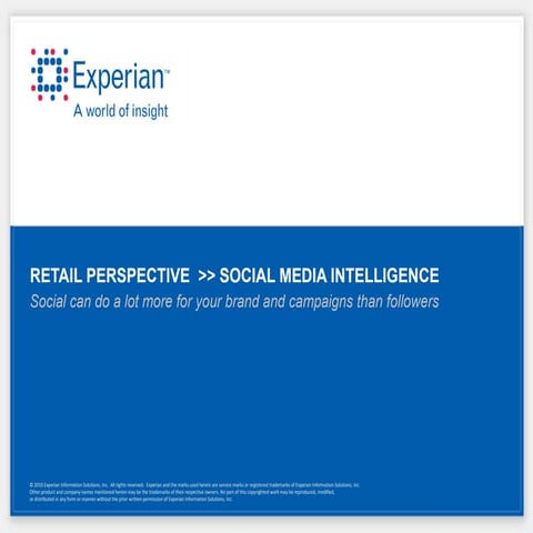Social media intelligence   retail perspective (9-28-11)