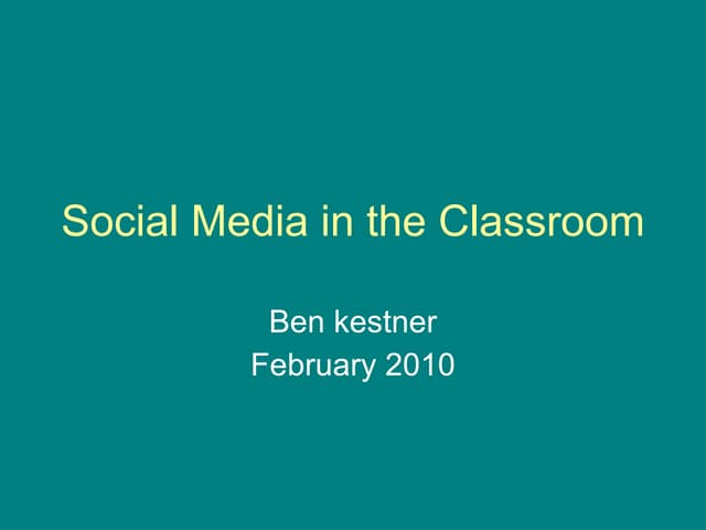 Social Media In The Classroom