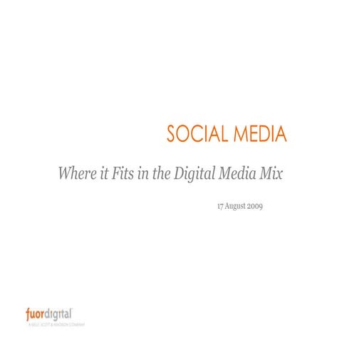 Social Media in the Digital Media Mix