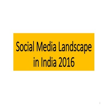 Social Media Landscape in India 2016