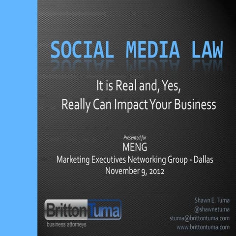 Social Media Law - Marketing Executives Networking Group (MENG)