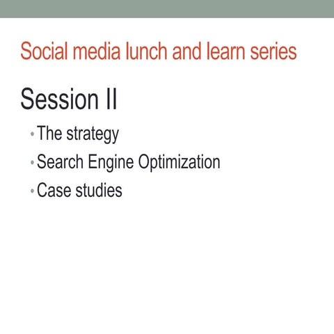 Social media lunch and learn series, Aug. 24th