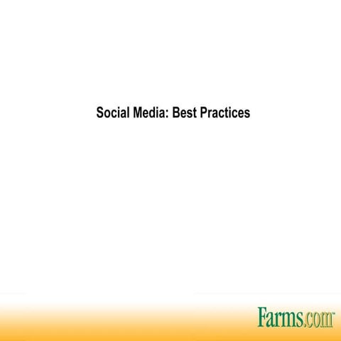 Social Media for the Agriculture Industry