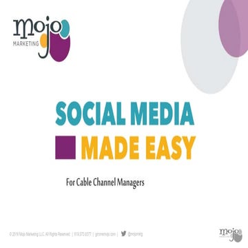 Social Media Made Easy for Cable Channel Managers