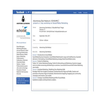 Social Media Workshop in Chennai