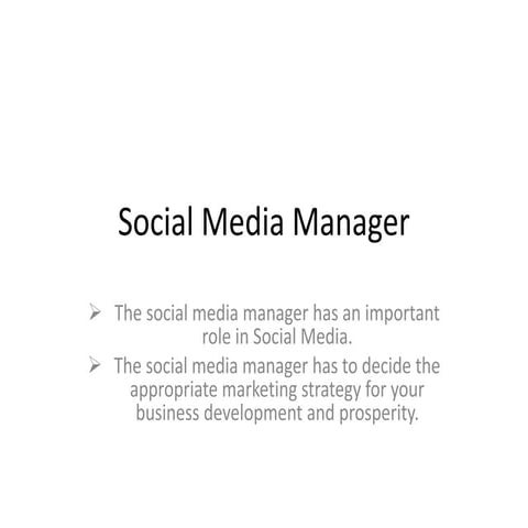 Social media manager