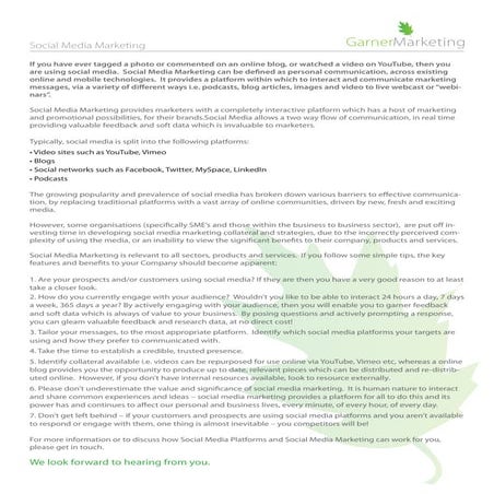Social Media Marketing | PDF