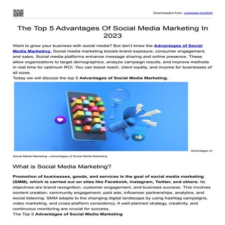 10 Advantages and Disadvantages of Social Media Marketing in 2024 | PPTX