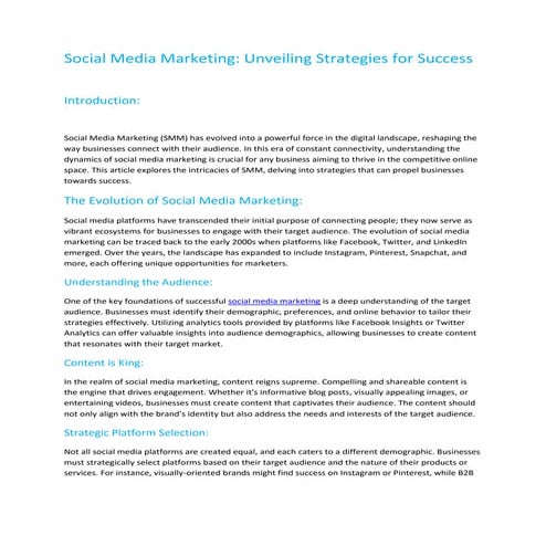 Mastering The Art Of Social Media Marketing | PDF