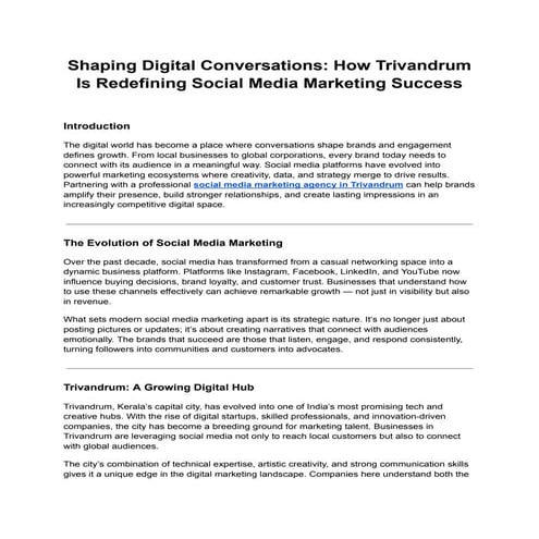 Shaping Digital Conversations: How Trivandrum Is Redefining Social ...