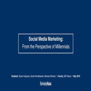Social Media Marketing: From The Perspective of Millennials