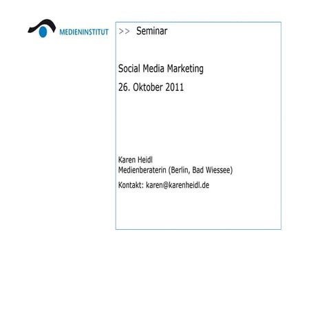Social media marketing im verlag seminar medieninstitut zürich