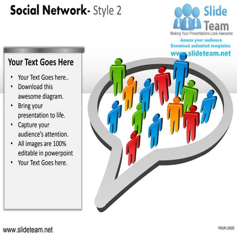 Social media marketing network style design 2 powerpoint presentation templates.