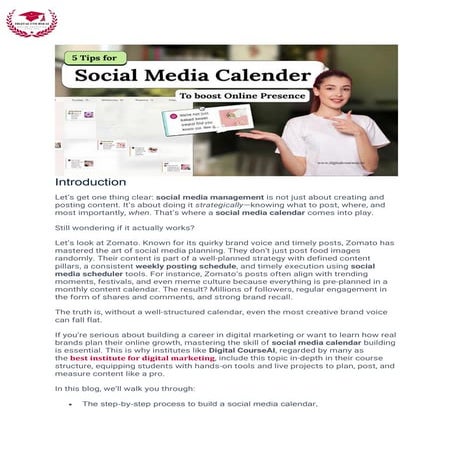 Create A Content Calendar For Your Social Media Marketing Strategy | PDF