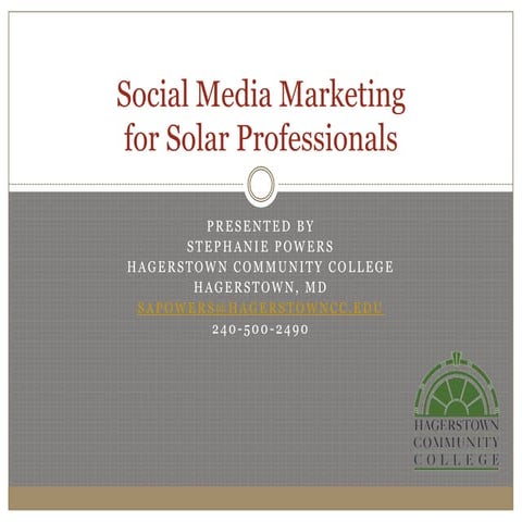 Social Media Marketing for Solar Professionals