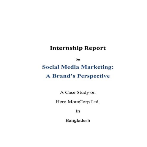 Social media marketing project report