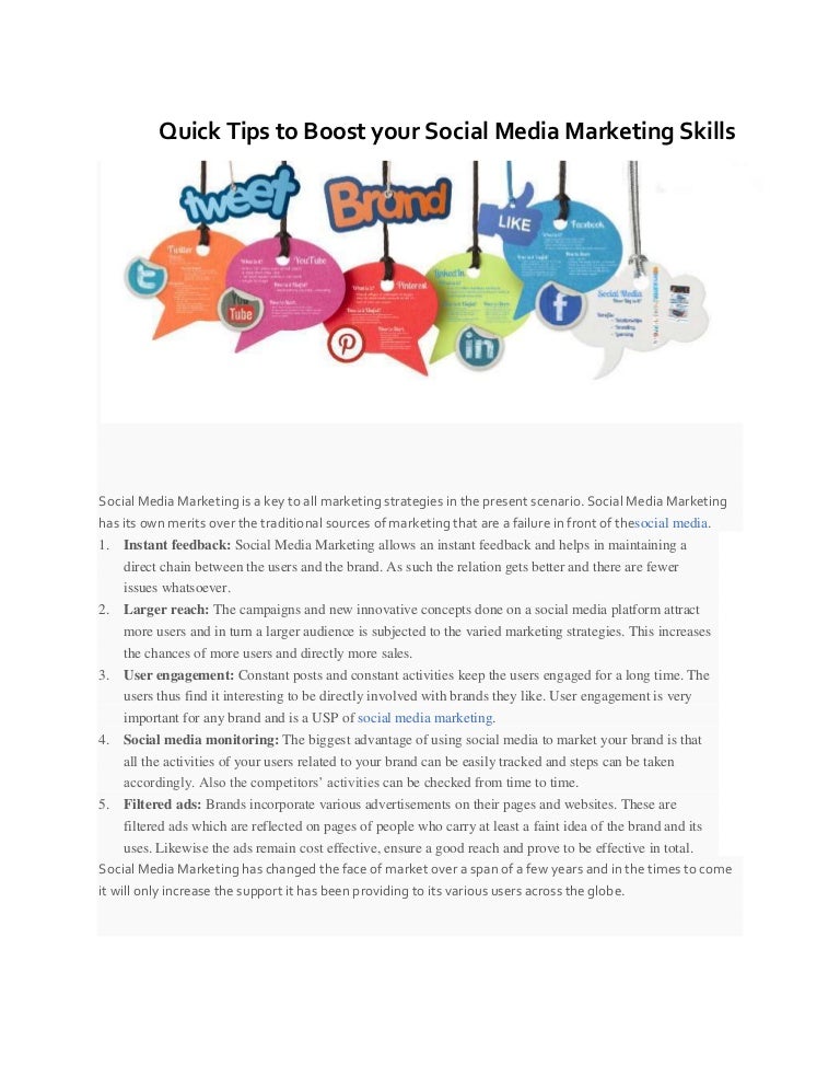 Social media marketing skills