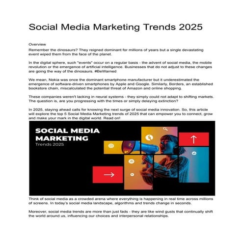 Top Social Media Marketing Trends for 2025