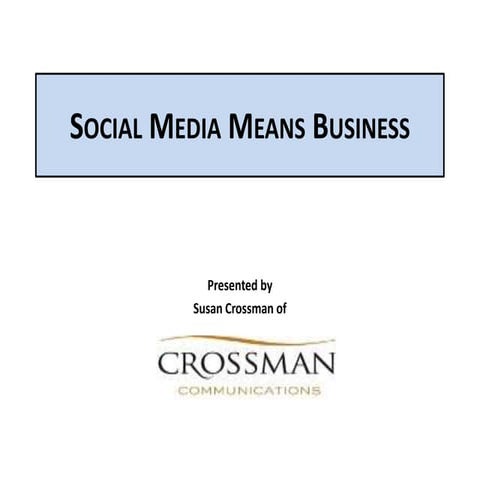 Social media means business