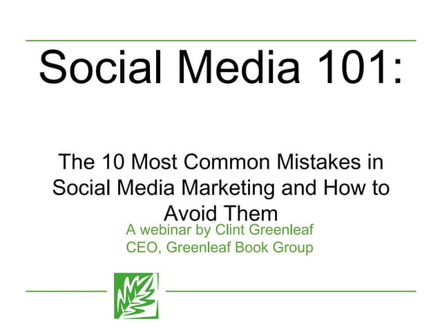 The 10 Most Common Mistakes in Soci...