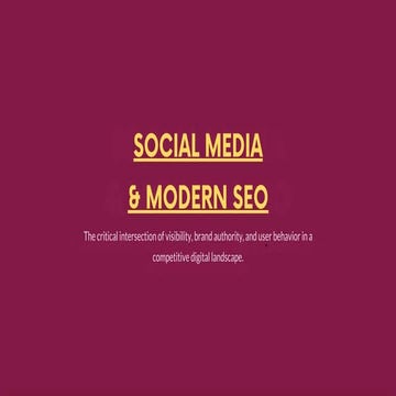 SOCIAL MEDIA & MODERN SEO The critical intersection of visibility ...