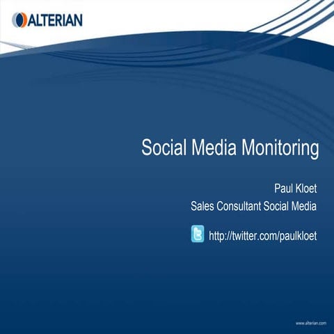 Social media monitoring met Alterian SM2- Webredacteuren.com Kennissessie