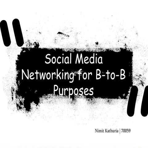 Social Media Marketing For B-to-B Purposes