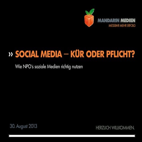 SOCIAL MEDIA FÜR NPO´s - MANDARIN MEDIEN, Niklas Jordan