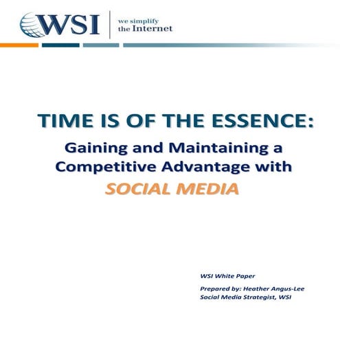 Gaining and Maintaining a Competitive Advantage with SOCIAL MEDIA (WSI - Cyprus)