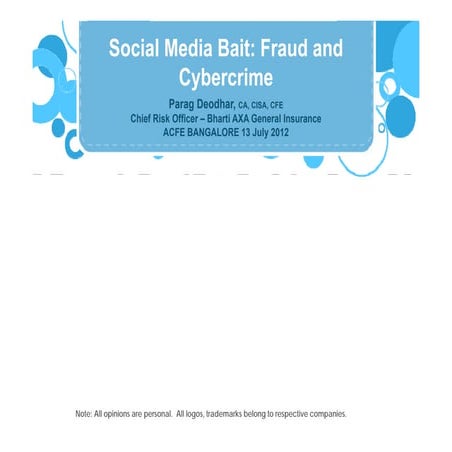 The Social Media Bait - Fraud &amp; Cybercrime