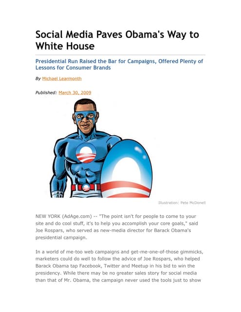 Social Media Paves Obama