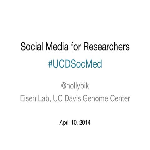 Social Media For Researchers