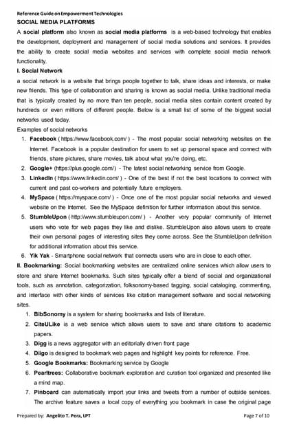 Social media platforms