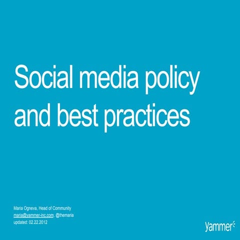 Yammer's Social Media Policy